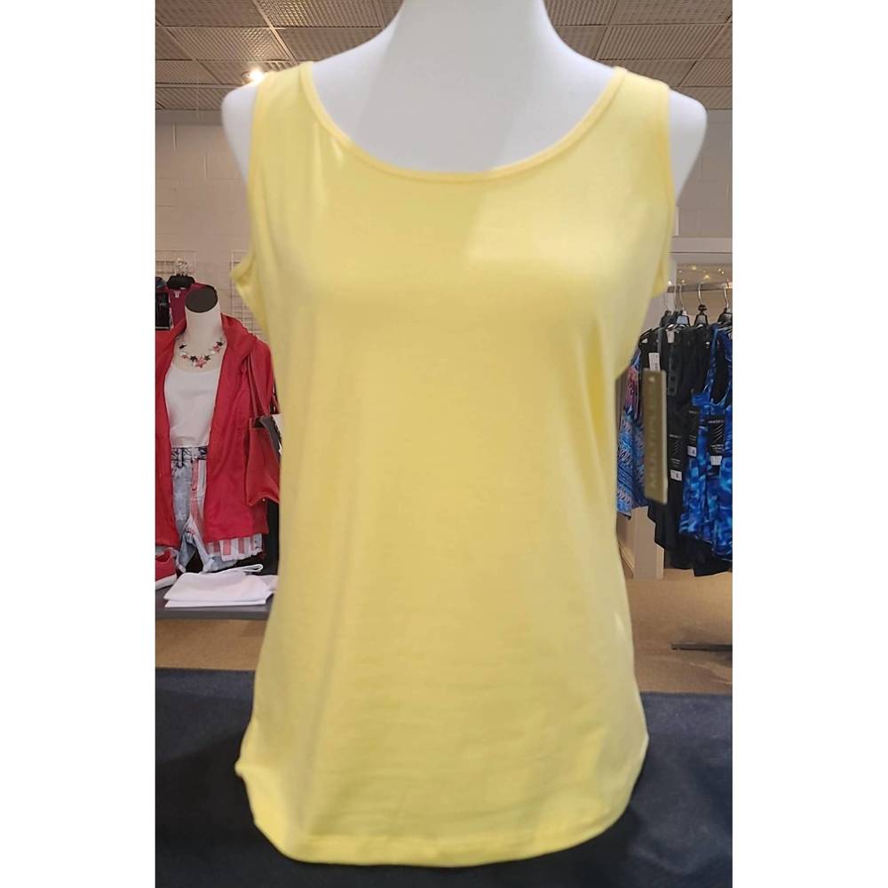 NEW MULTIPLES double scoop neck tank in marigold